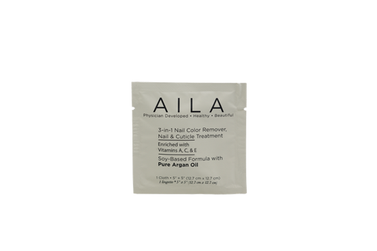 aila cosmetics 3-in-1 Soy-Based Nail Color Remover Individual Cloths