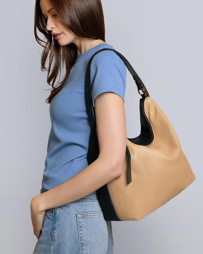 Aimee Kestenberg Ava Ziptop Hobo Camel With Black