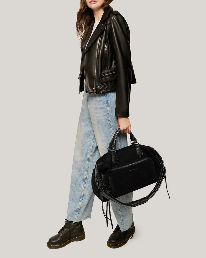 Aimee Kestenberg Away We Go Duffle Black Suede