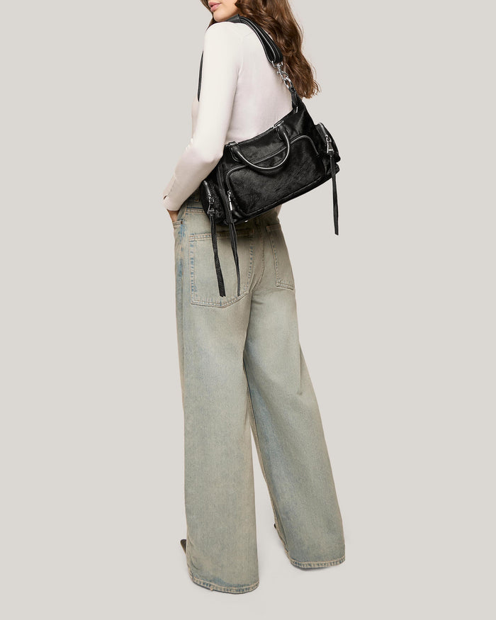 Aimee Kestenberg Away We Go Satchel Black Haircalf