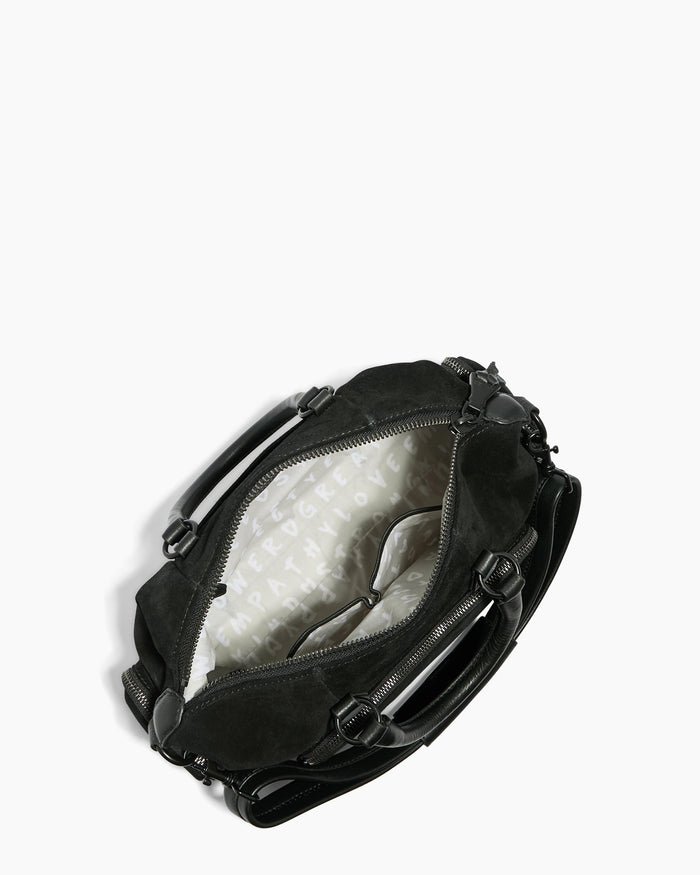 Aimee Kestenberg Away We Go Satchel Black Suede