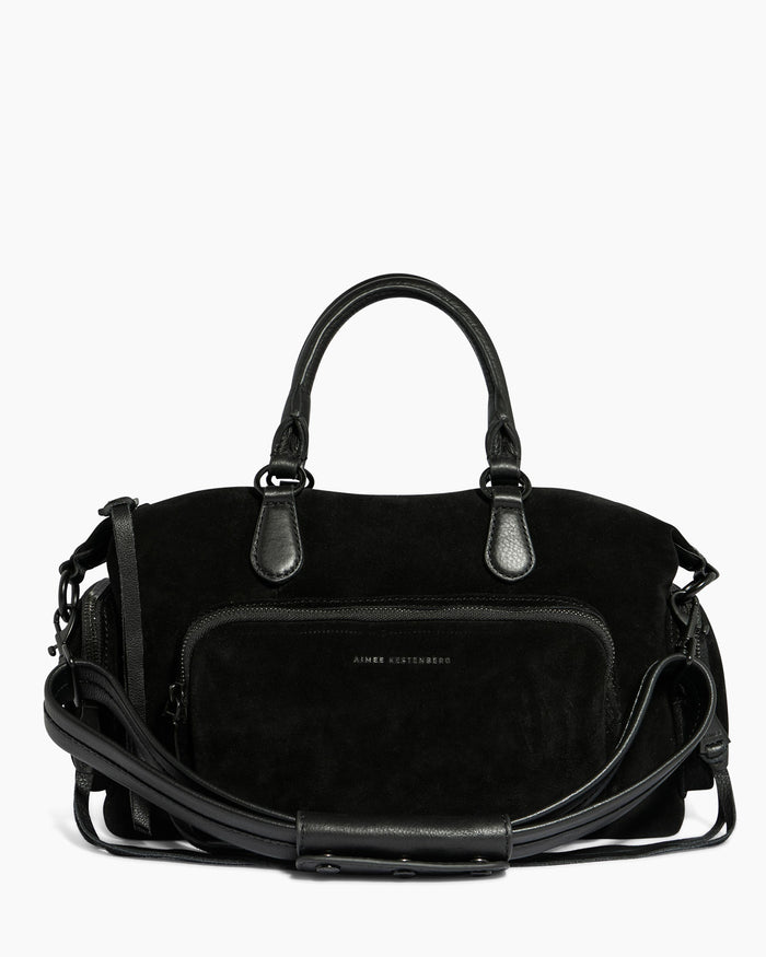 aimee kestenberg Away We Go Satchel Black Suede