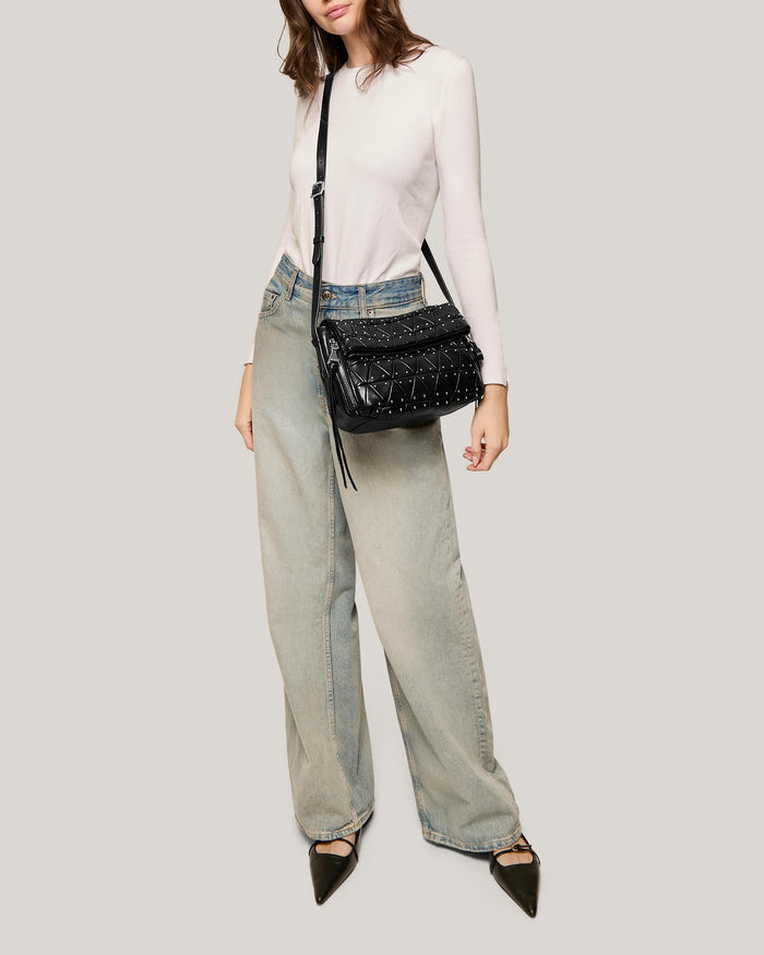 Aimee Kestenberg Bali Crossbody Black Geo Studs
