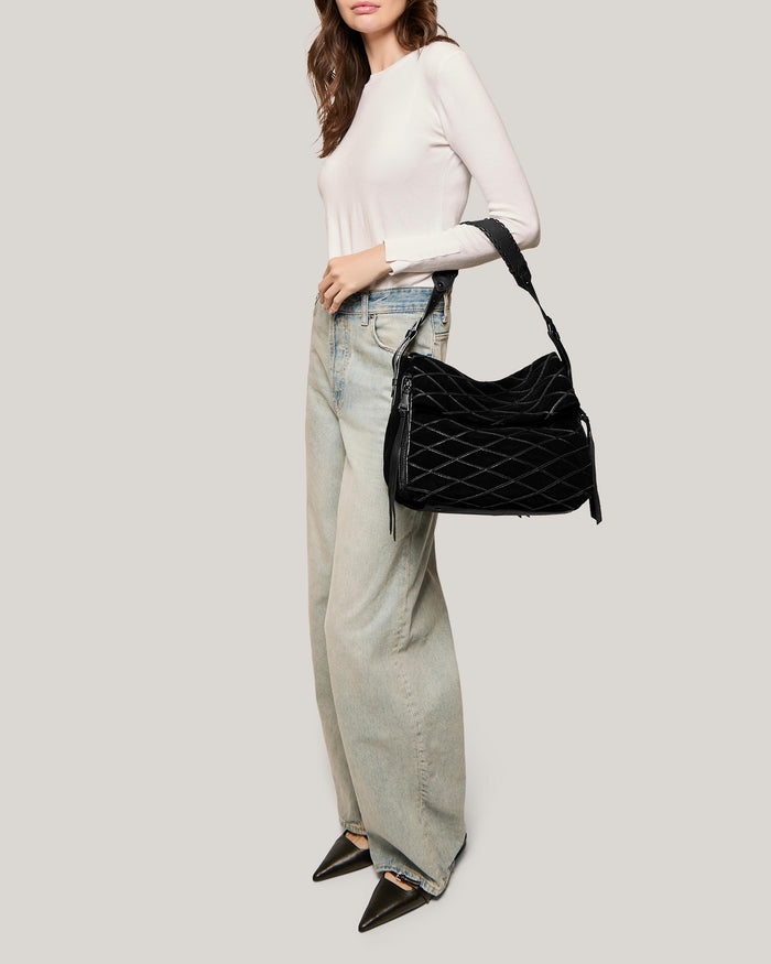 Aimee Kestenberg Bali Hobo Black Suede Quilt
