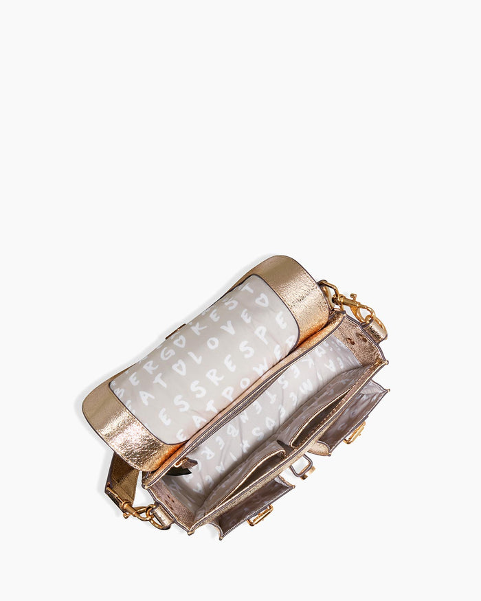 Aimee Kestenberg Saddle-Up Crossbody Crinkled Gold