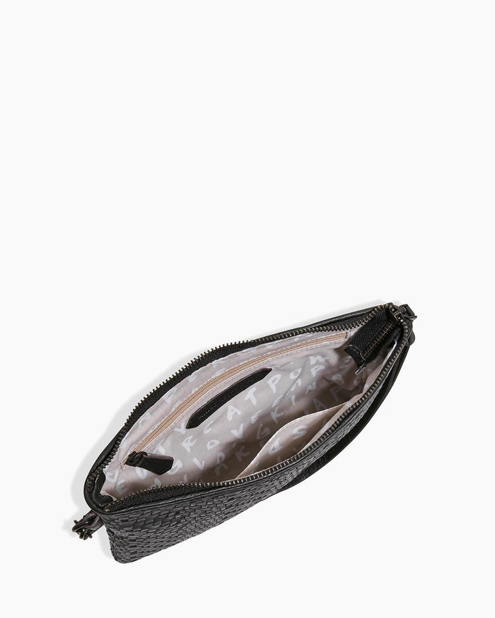 Aimee Kestenberg Woven Wristlet Pouch Black Woven