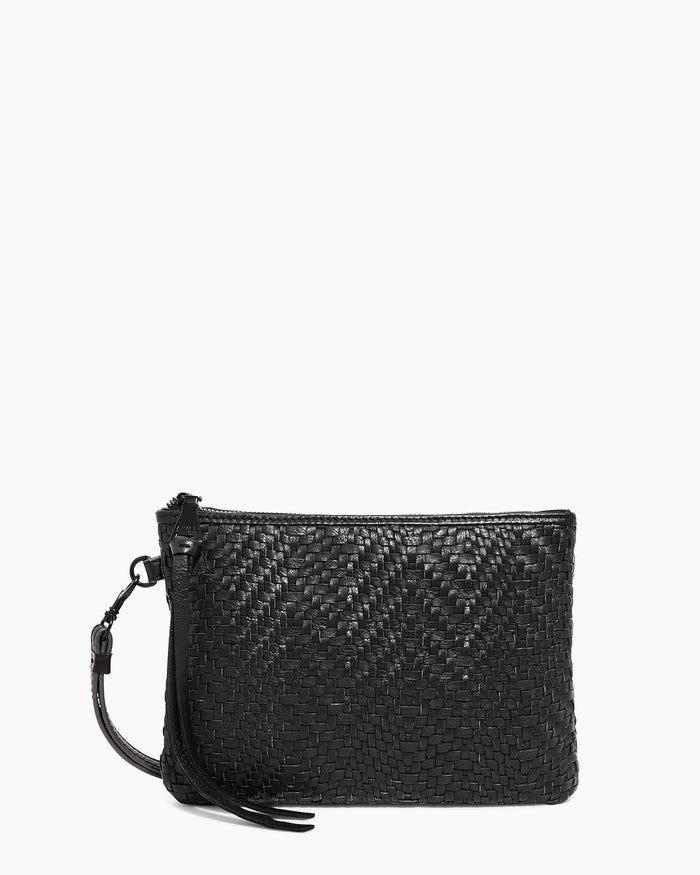 aimee kestenberg Woven Wristlet Pouch Black Woven