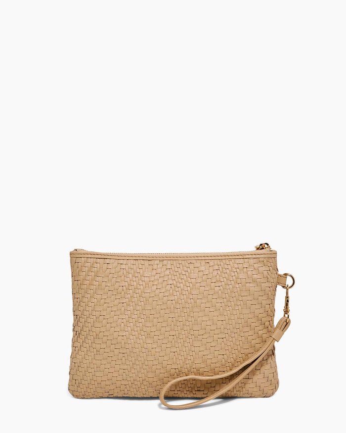 Aimee Kestenberg Woven Wristlet Pouch Camel Woven