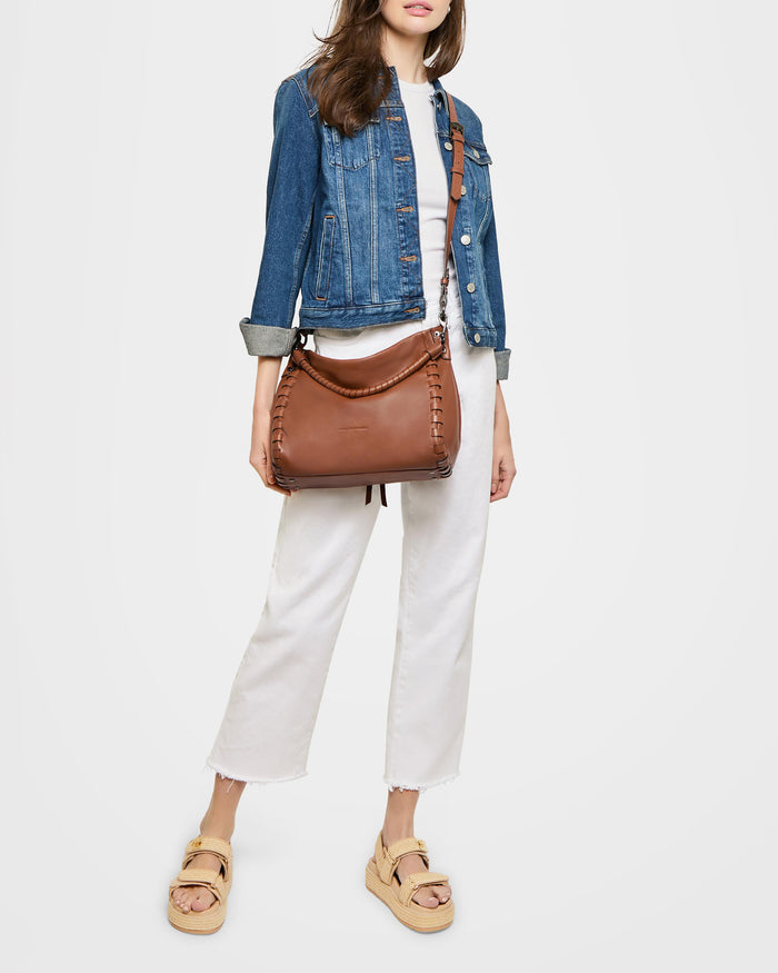 Aimee Kestenberg Zen Hobo Chestnut With Gunmetal