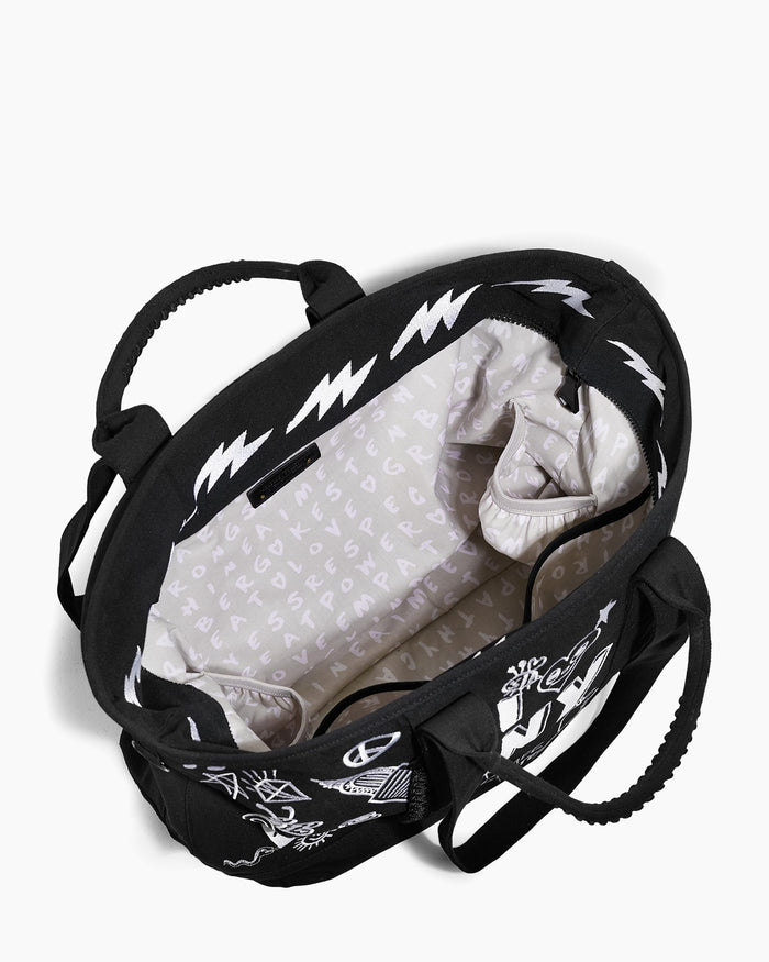 Aimee Kestenberg AK X ISCREAMCOLOUR Be Your Own Muse Tote Black And White Print