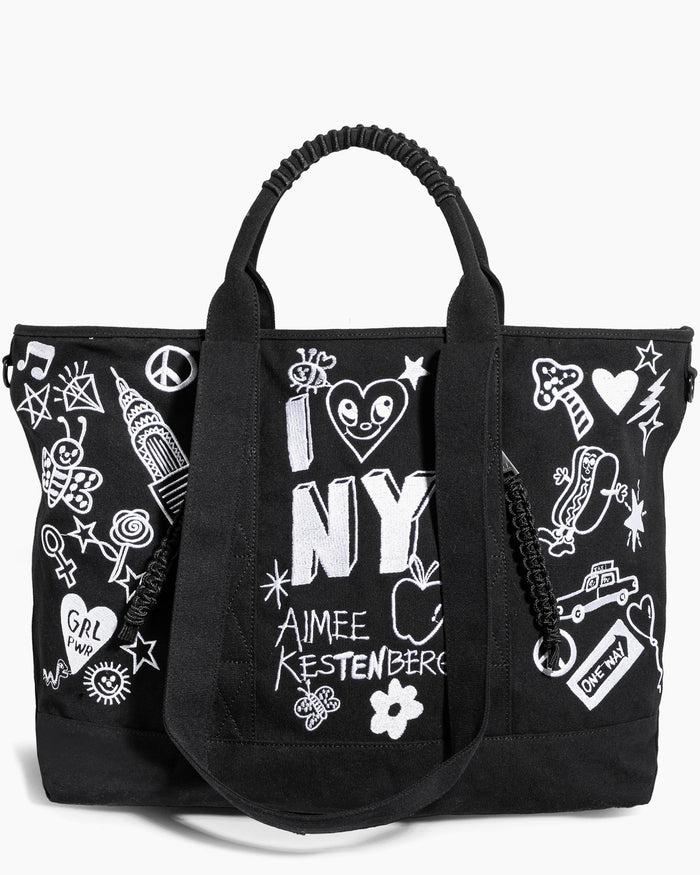 aimee kestenberg AK x ISCREAMCOLOUR Be Your Own Muse Tote Black and White Print