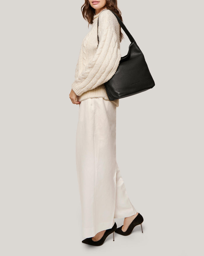 Aimee Kestenberg All For Love Bucket Shoulder Bag Black With Shiny Black