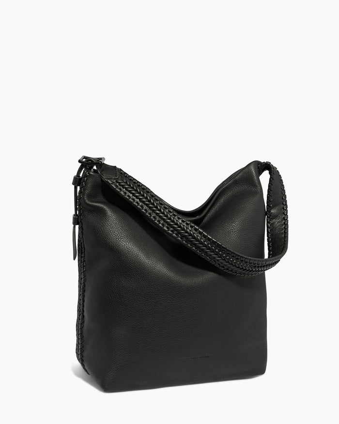 Aimee Kestenberg All For Love Bucket Shoulder Bag Black With Shiny Black