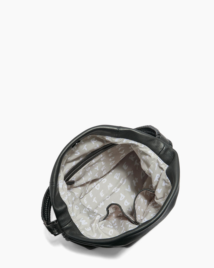 Aimee Kestenberg All For Love Bucket Shoulder Bag Black With Shiny Black