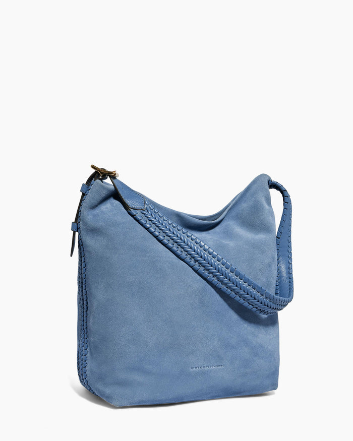 Aimee Kestenberg All For Love Bucket Shoulder Bag Elemental Blue Suede