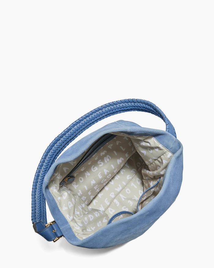 Aimee Kestenberg All For Love Bucket Shoulder Bag Elemental Blue Suede