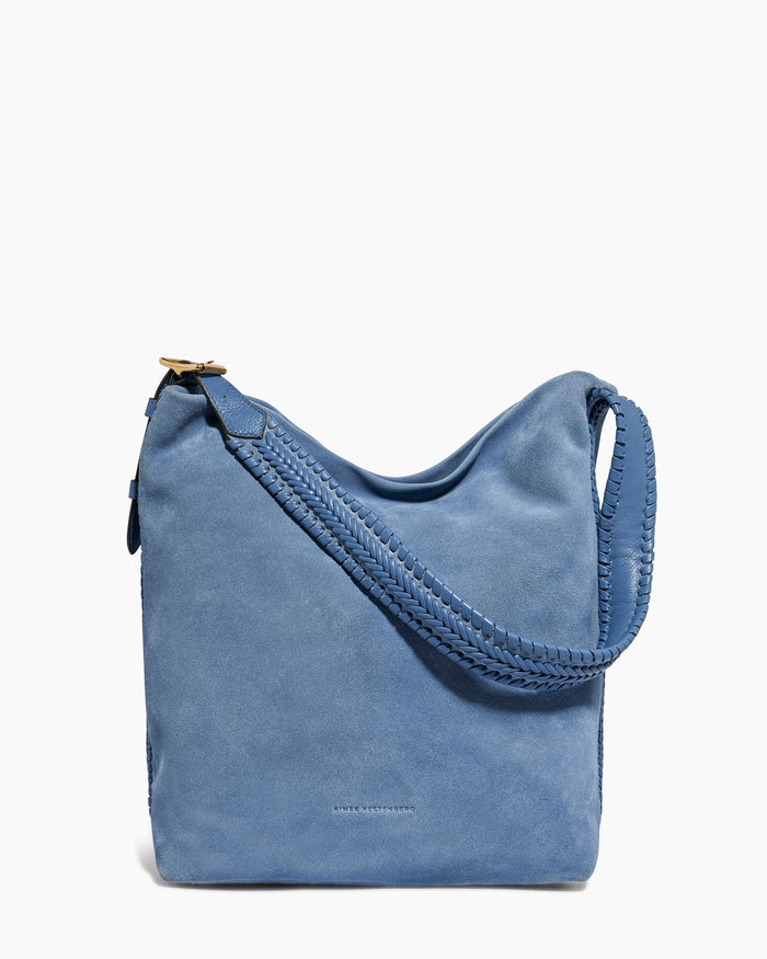 aimee kestenberg All For Love Bucket Shoulder Bag Elemental Blue Suede