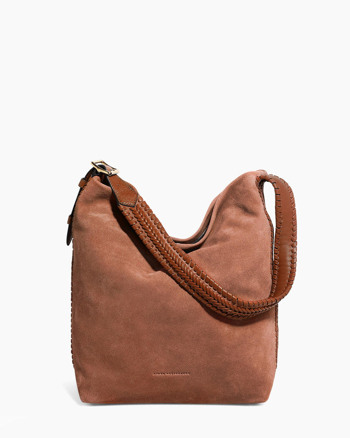 aimee kestenberg All For Love Bucket Shoulder Bag Nutshell Suede