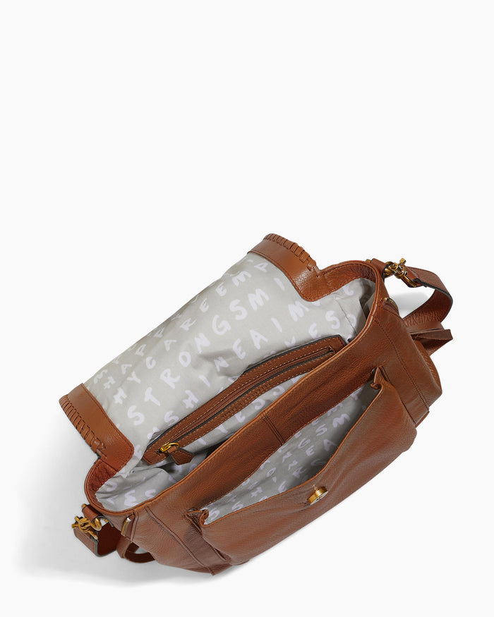 Aimee Kestenberg All For Love Convertible Backpack Chestnut With 14k Yellow Gold