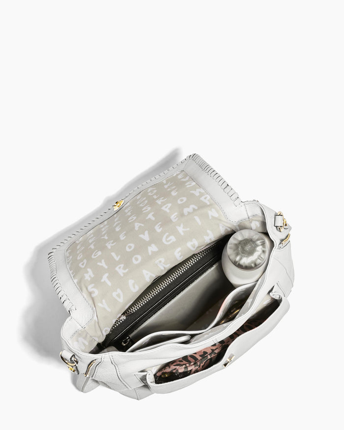 Aimee Kestenberg All For Love Convertible Backpack Cloud With Shiny Gold