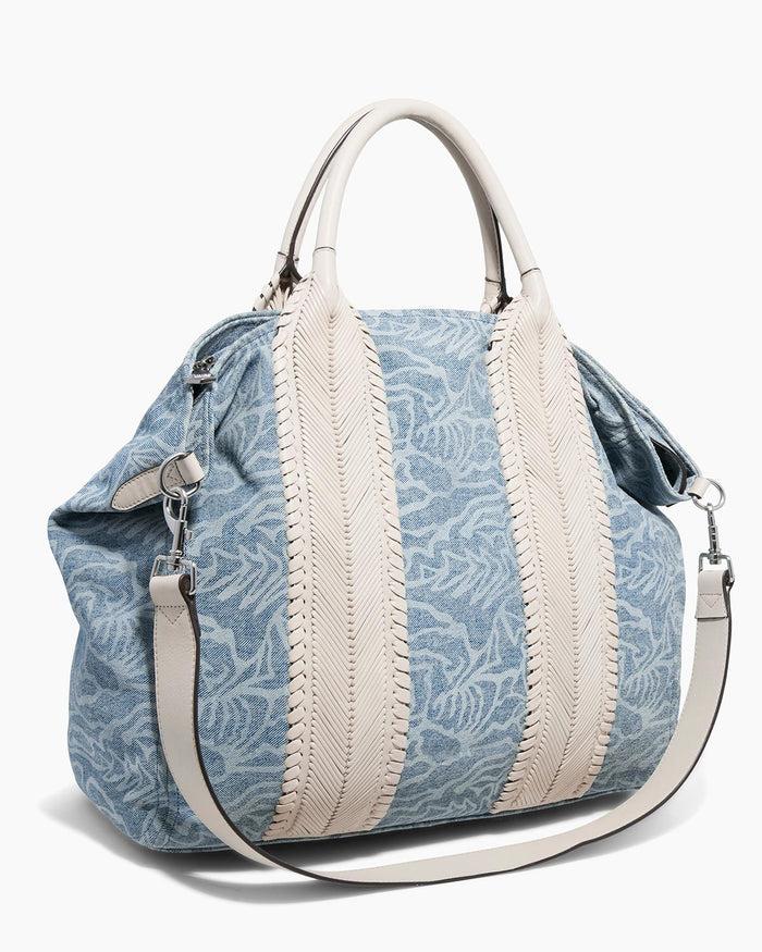aimee Kestenberg All For Love Convertible Top Zip Tote Denim Garden