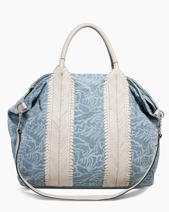 aimee kestenberg All For Love Convertible Top Zip Tote Denim Garden