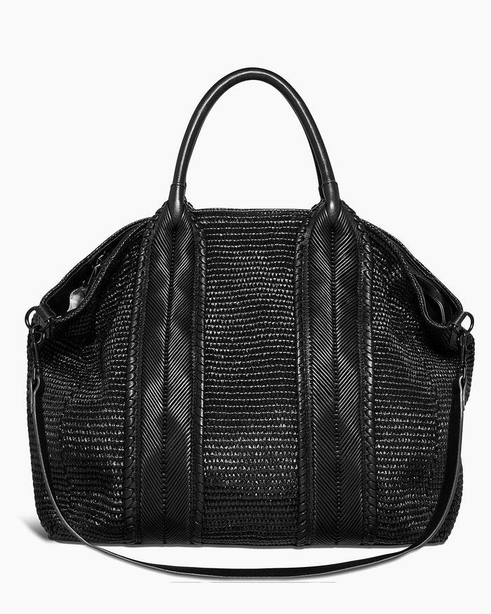 aimee kestenberg All For Love Convertible Zip Top Tote Black Raffia