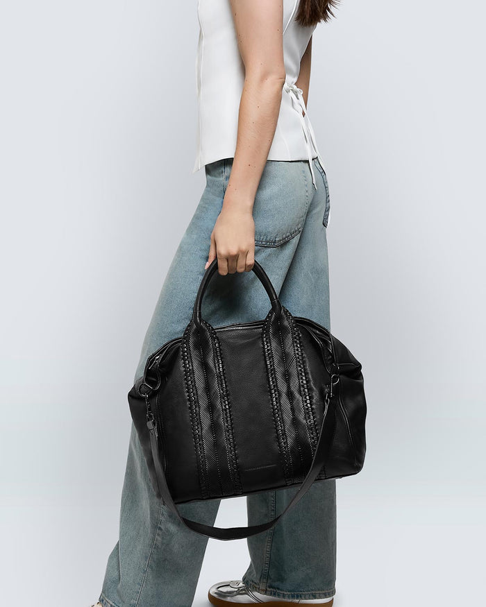 Aimee Kestenberg All For Love Convertible Zip Top Tote Black With Black