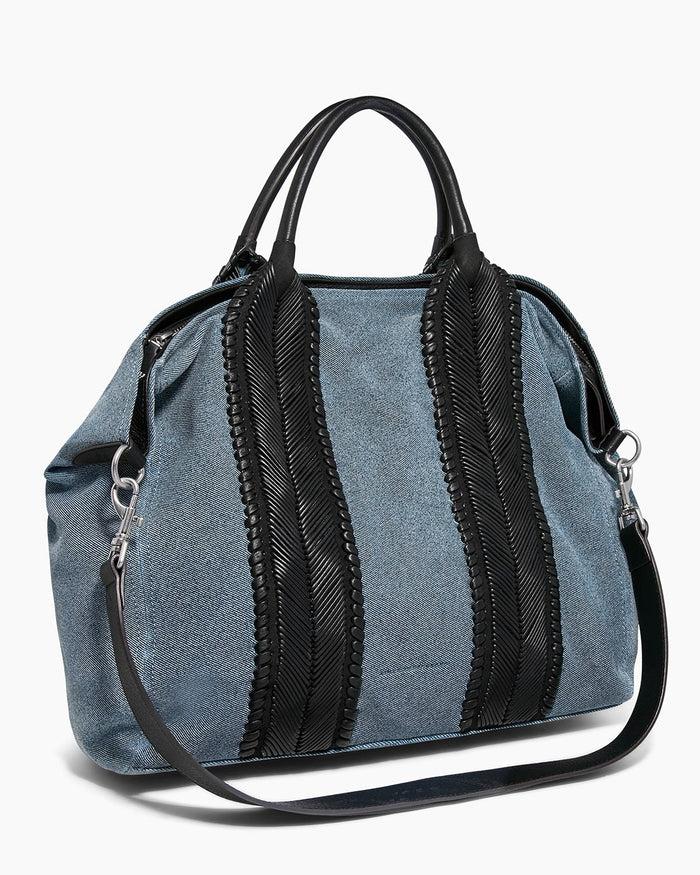 Aimee Kestenberg All For Love Convertible Zip Top Tote Bright Denim Leather