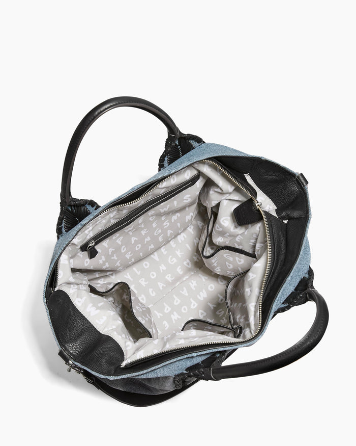 Aimee Kestenberg All For Love Convertible Zip Top Tote Bright Denim Leather