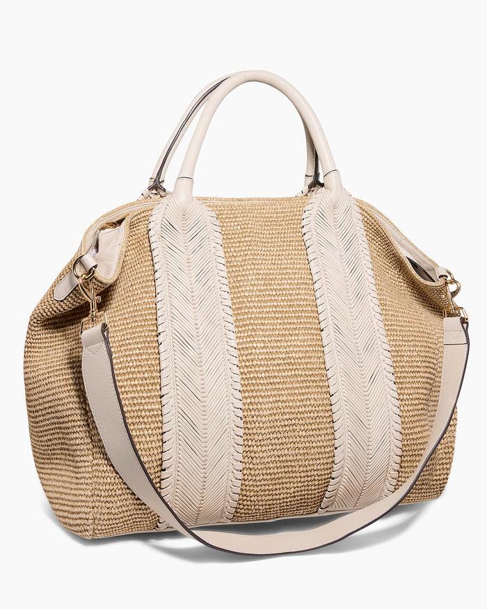 Aimee Kestenberg All For Love Convertible Zip Top Tote Natural Raffia