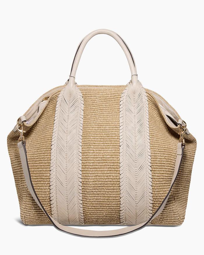 aimee kestenberg All For Love Convertible Zip Top Tote Natural Raffia