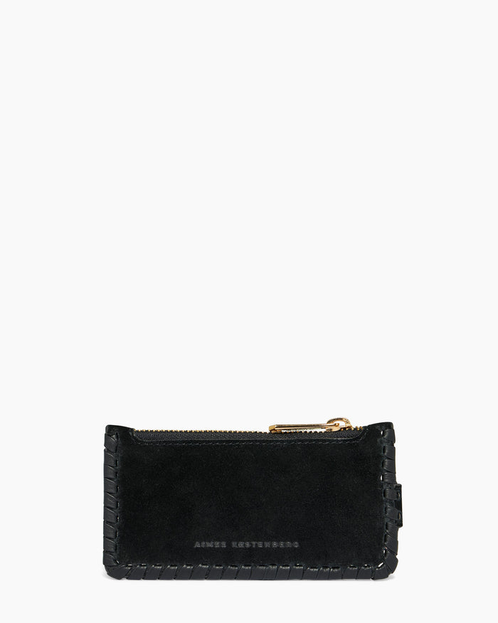 Aimee Kestenberg All For Love Credit Card Wallet With RFID Black Suede