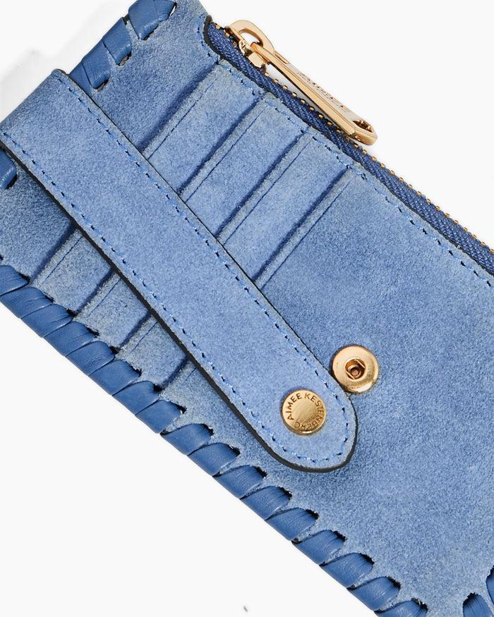 Aimee Kestenberg All For Love Credit Card Wallet With RFID Elemental Blue Suede
