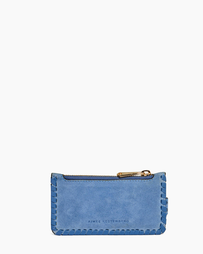 Aimee Kestenberg All For Love Credit Card Wallet With RFID Elemental Blue Suede