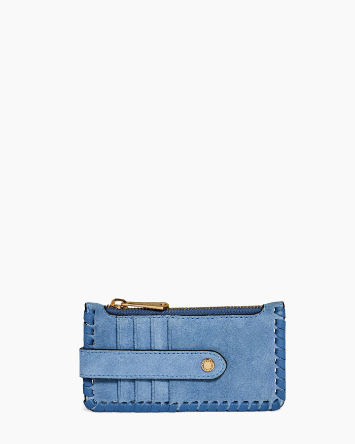 aimee kestenberg All For Love Credit Card Wallet With RFID Elemental Blue Suede