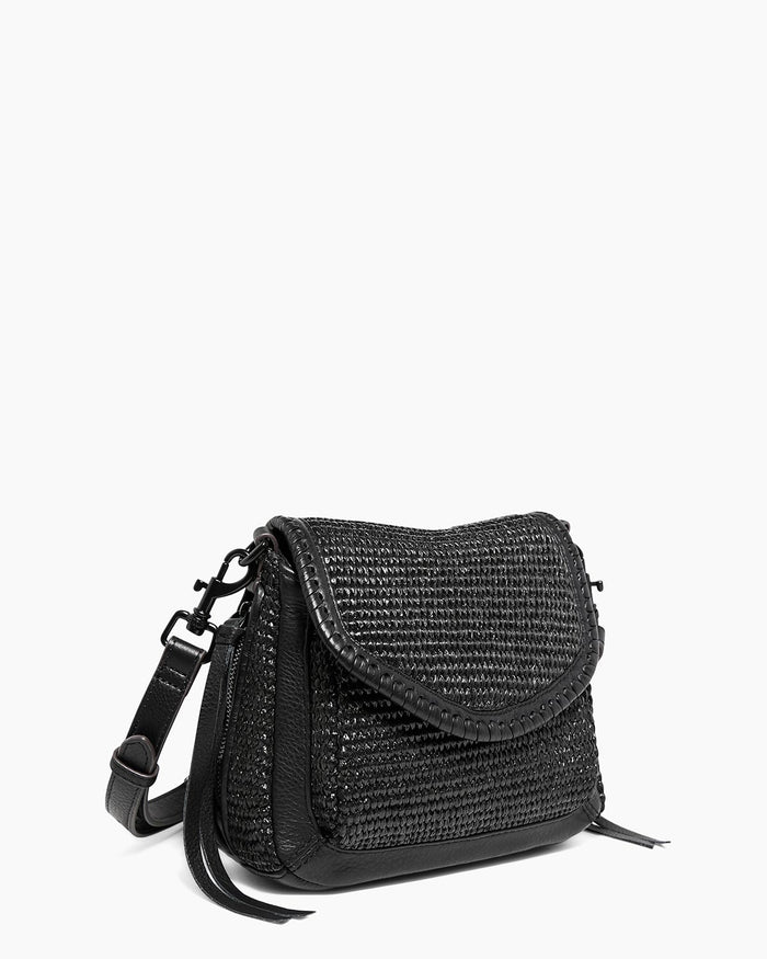 Aimee Kestenberg All For Love Mini Crossbody Black Raffia