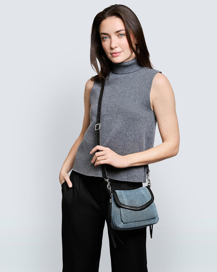 Aimee Kestenberg All For Love Mini Crossbody Bright Denim Leather