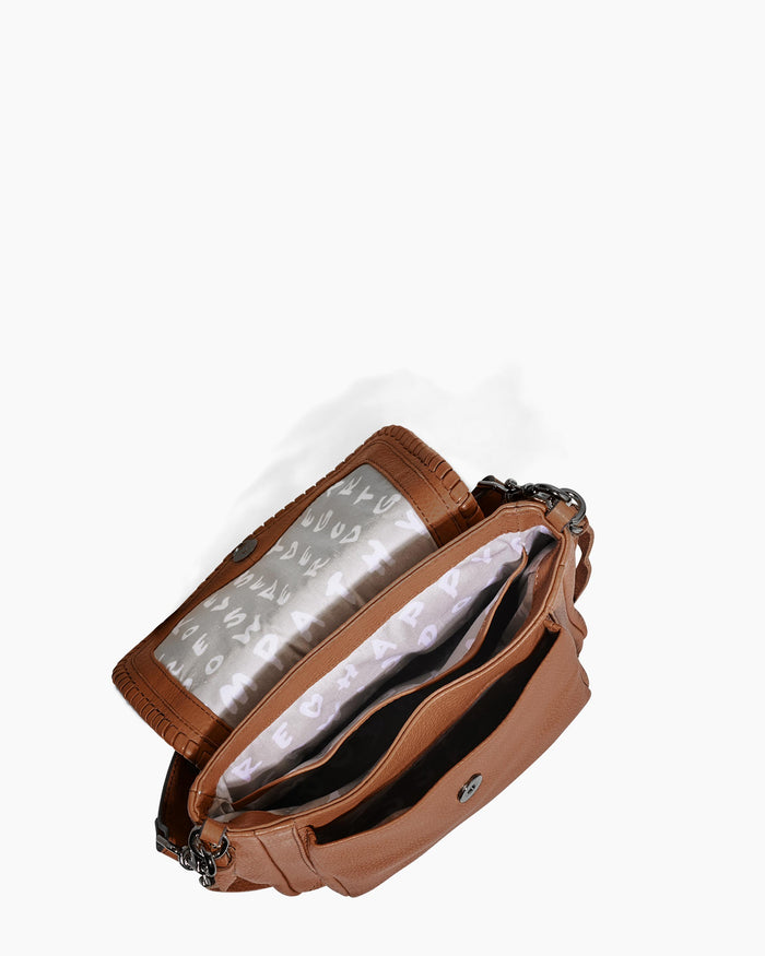 Aimee Kestenberg All For Love Mini Crossbody Chestnut Brown With Gunmetal