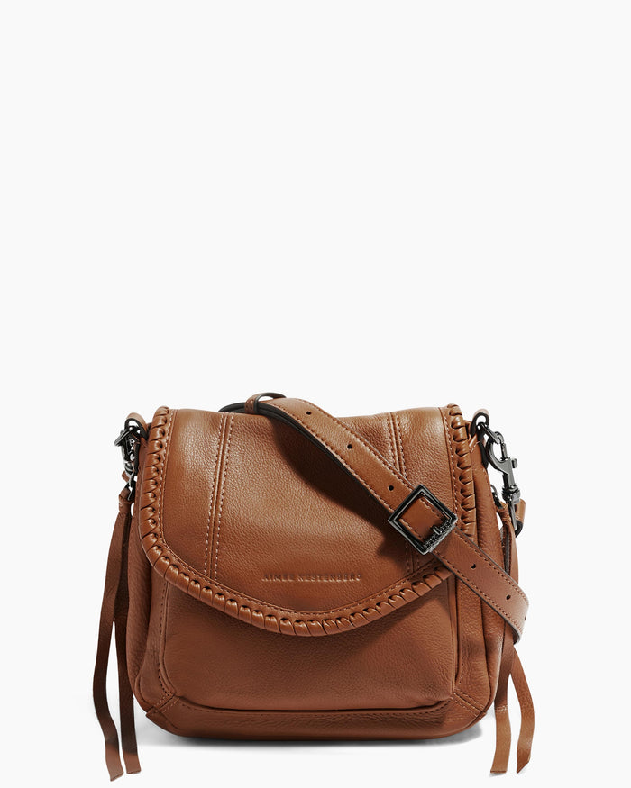 aimee kestenberg All For Love Mini Crossbody Chestnut Brown with Gunmetal