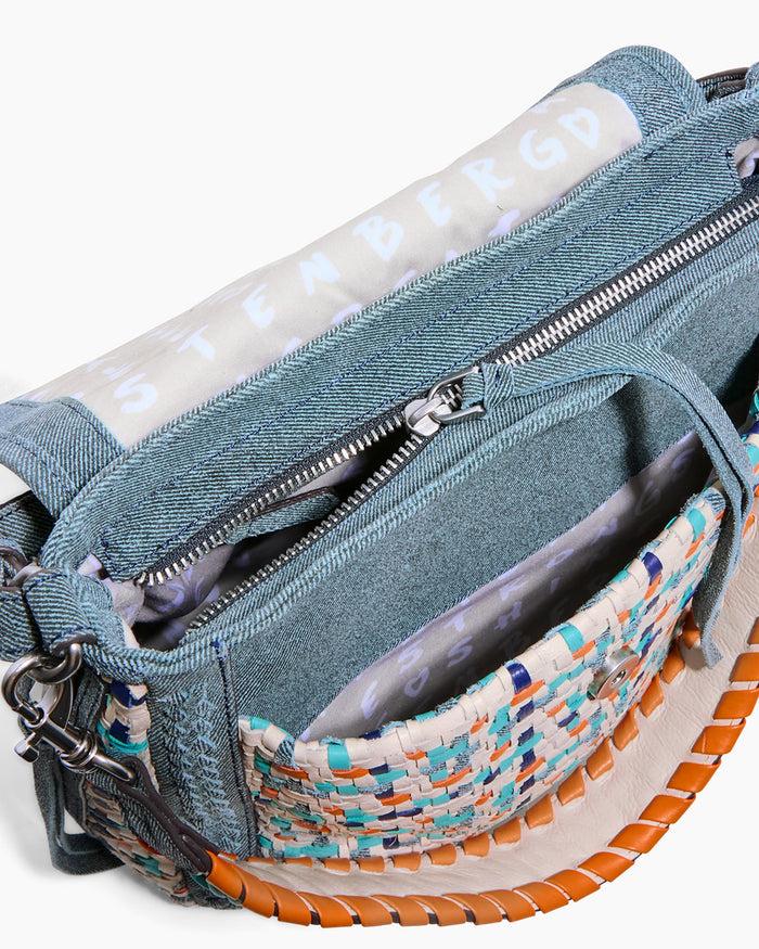 Aimee Kestenberg All For Love Novelty Zip Top Convertible Shoulder Multi Woven