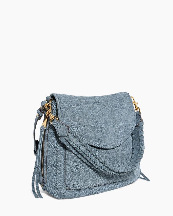 Aimee Kestenberg All For Love Novelty Zip Top Convertible Shoulder Bright Denim Woven