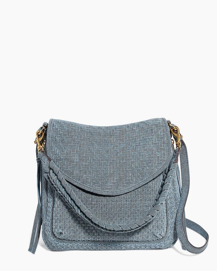 aimee kestenberg All For Love Novelty Zip Top Convertible Shoulder Bright Denim Woven