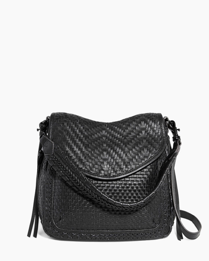 aimee kestenberg All For Love Novelty Zip Top Convertible Shoulder Black Woven