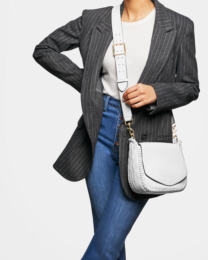 Aimee Kestenberg All For Love Saddle Crossbody Cloud With Shiny Gold