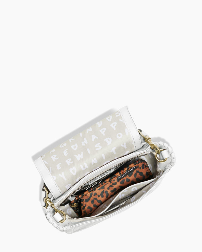 Aimee Kestenberg All For Love Saddle Crossbody Cloud With Shiny Gold