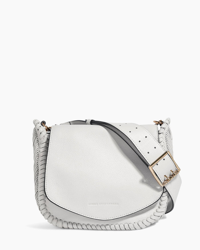 aimee kestenberg All For Love Saddle Crossbody Cloud with Shiny Gold