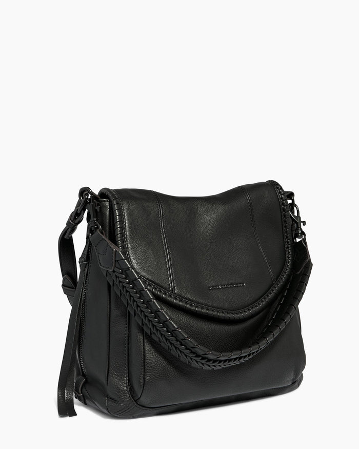 Aimee Kestenberg All For Love Zip Top Convertible Shoulder Black With Shiny Black