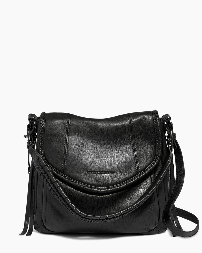 aimee kestenberg All For Love Zip Top Convertible Shoulder Black With Shiny Black