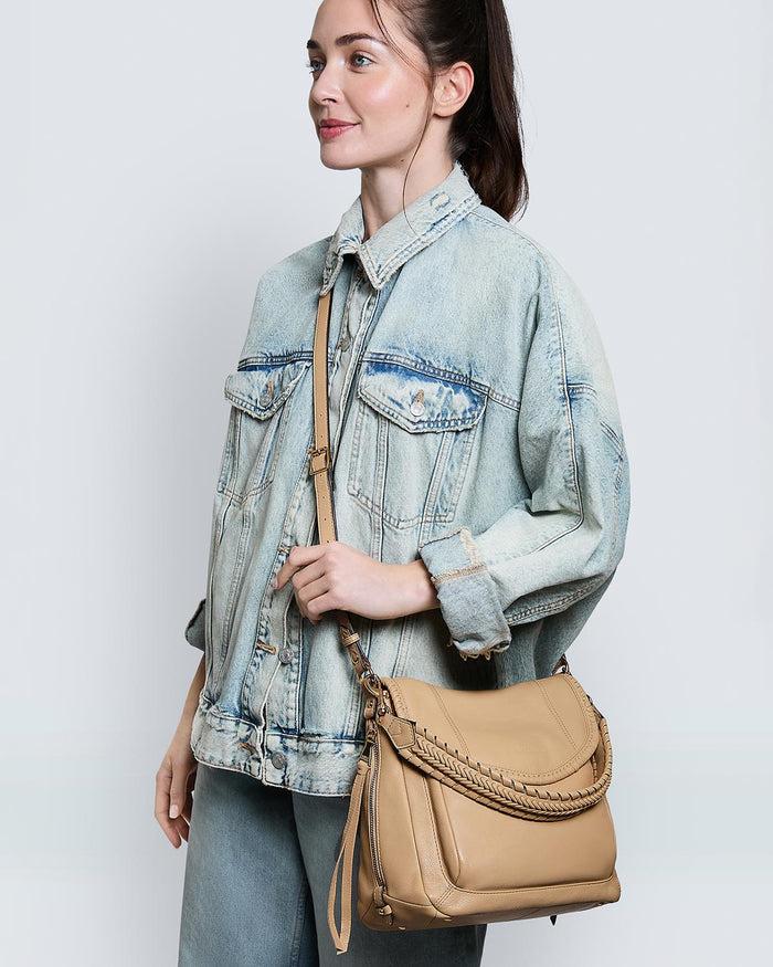 Aimee Kestenberg All For Love Zip Top Convertible Shoulder Camel